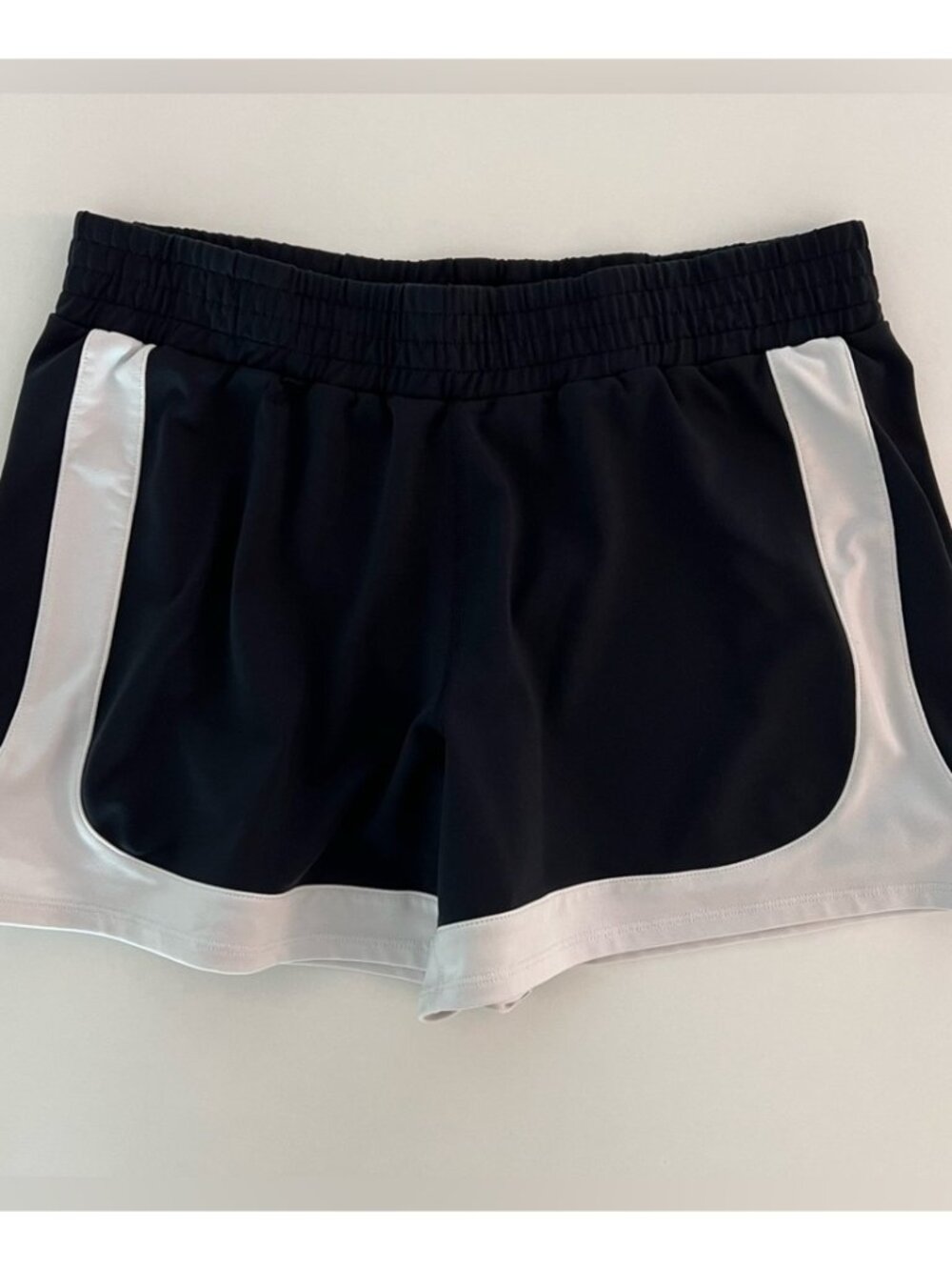 Size Medium, Black and White Women's Athletic Shorts